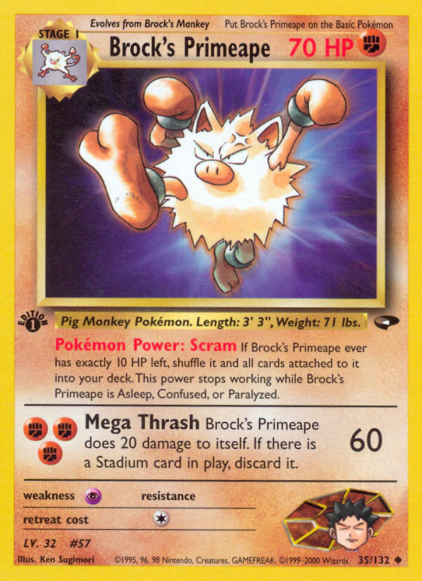 Gym Challenge Brock's Primeape #35/132 first edition